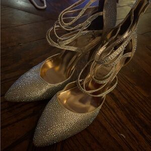 Shiekh Glittering Silver Strappy Heels